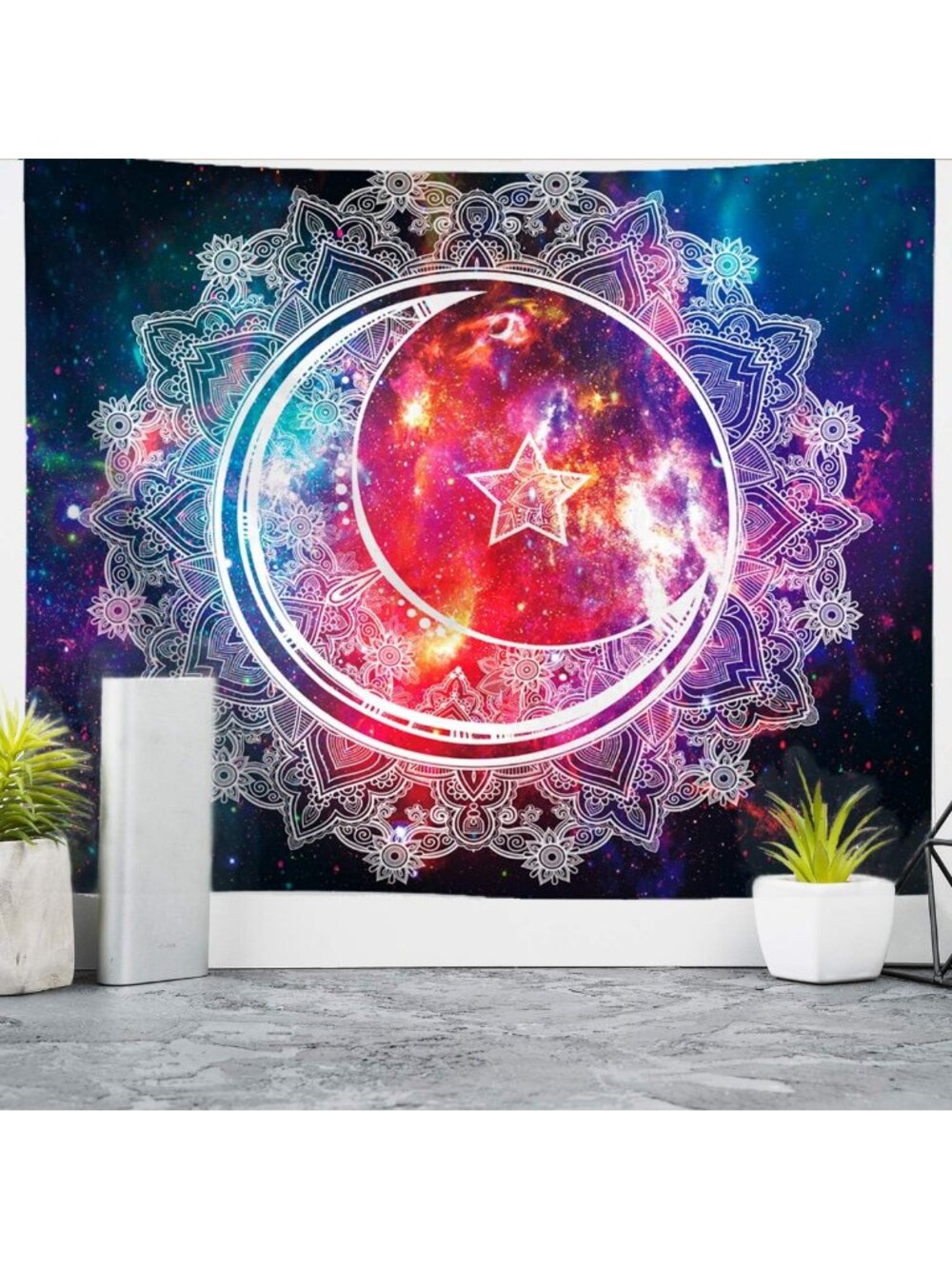 Psychedelic Boho Mandala Tapestry - Celestial Starry Sky Wall Art for Home Decor